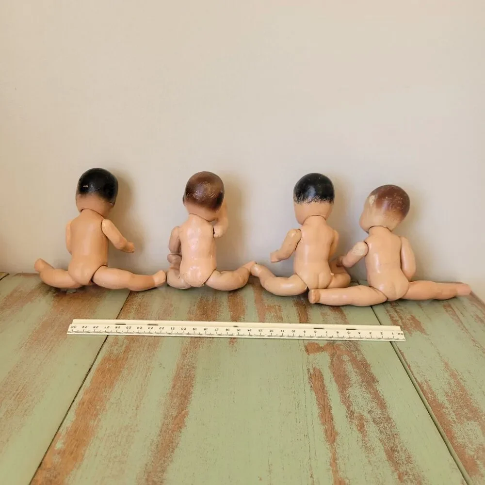 Vintage Crawling Baby Doll Quadruplets – Marked “Superior” & “Hollywood” –